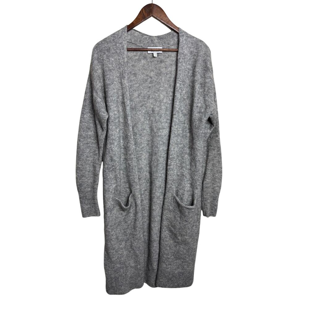 & Other Stories Gray Mohair Wool Blend Longline Open Front Cardigan XS